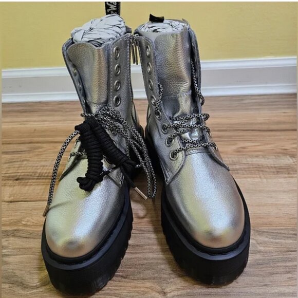 RARE Dr. Martens Jadon Max Boot Metallic Leather Platforms Brand New in … - Picture 12 of 14